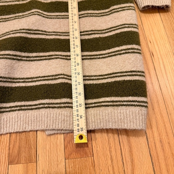 Knox Rose Women's Size Large Long Sleeve Open Front Cardigan Olive Striped - Picture 8 of 9